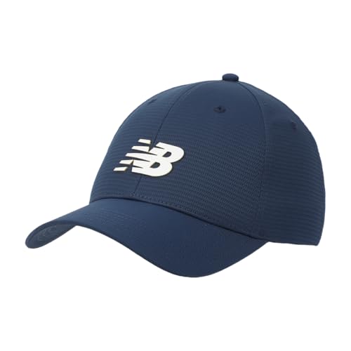 New Balance Adult Unisex Navy Blue 6 Panel Structured Stretch-Fit Performance Running Workout Gym Hat