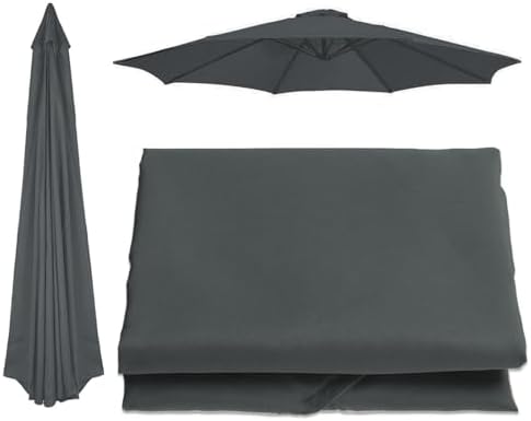 Replacement Canopy for 6/8 Ribs Patio Umbrella, UV50+ Waterproof Sun Umbrella Fabric, 200cm/270cm/300cm Canopy Cover for Garden & Beach (Off-White, 9.8ft)