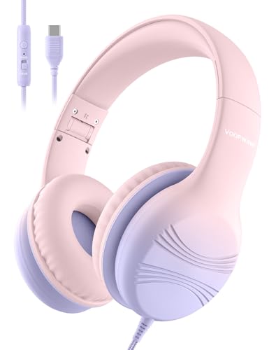Casque filaire USB C protège oreilles enfants micro intégré pour cours en ligne et tablette