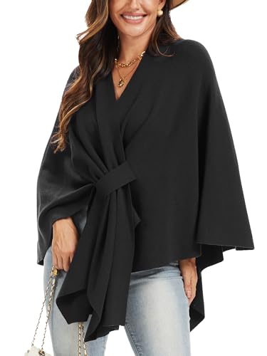 Moss Rose Womens Elegant Shawl Wraps Soft Open Front Poncho
