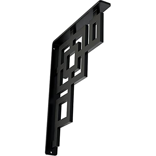 1 1/2" W x 10" D x 12" H Eris Wrought Iron Bracket, (Single Center Brace), Powder Coated Black