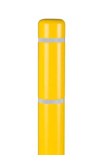 BollardGard 4" x 72" Bollard Cover Yellow - Innoplast (Yellow White Tape)
