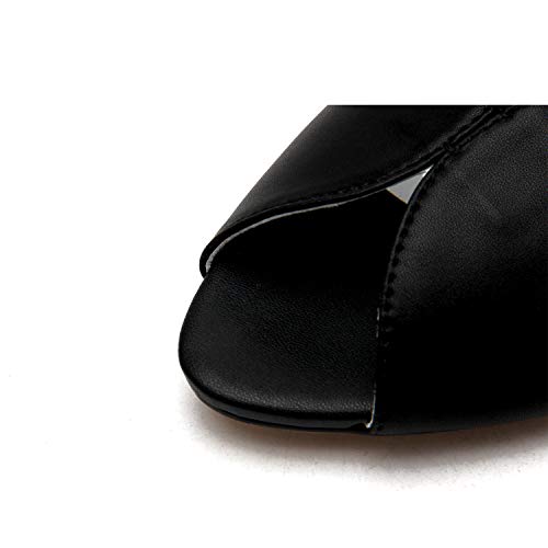 Jingyibest Dress Rhinestone Shoes Women Flat Slides Luxury Sude Leather Sandals Party Slip On Slippers（9 Black） #TOP5