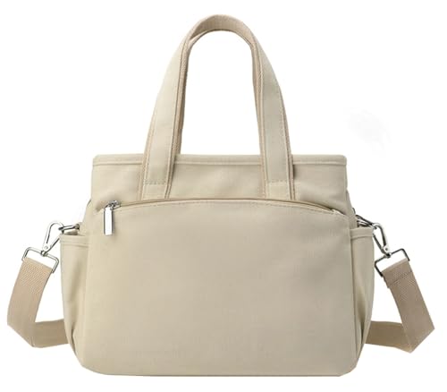 Large Canvas Tote Bag for Women Multi Pocket Messenger Shoulder Crossbody Handbag Bag with Zipper Work ping