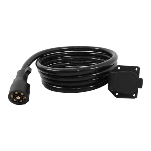 Replacement Parts for 7 Pin Trailer Plug Extension Cord 10ft Cable Wire Harness 10-14 AWG RV Gooseneck Mod-H9S-17926