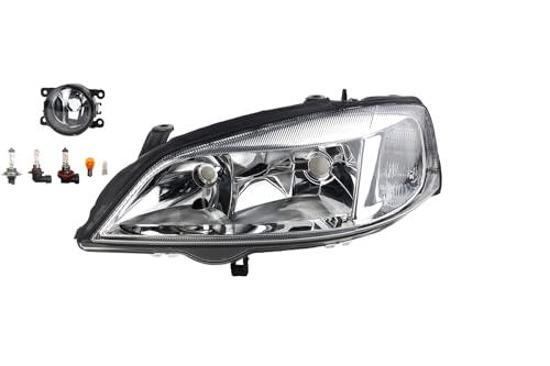 Johns, Phare halogène avant pour Opel Astra G 02/1998-01/2005 H7 HB3 gauche + phare antibrouillard + ampoule