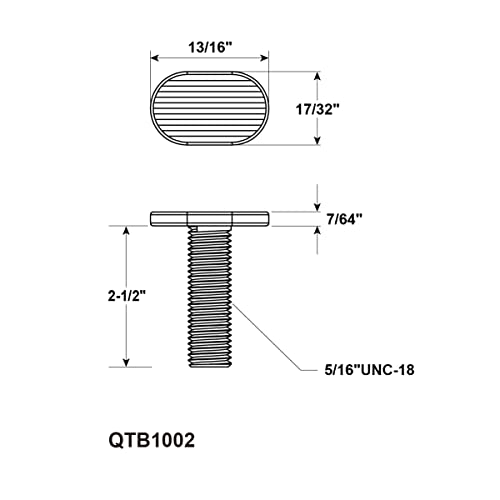 Powertec Qtb1002 Tee Bolt 5/16-Inch-18, 2-1/2-Inch Long, 20-Pack #TOP2