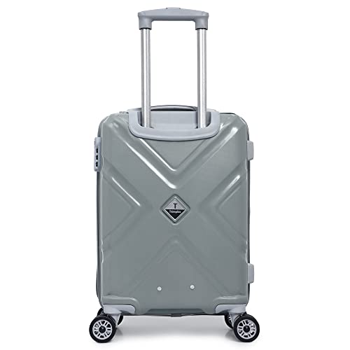 Image of Trolley Bag Small Size, 56 cms Hard Side Travel Bag for Women, 8 Wheel Luggage Suitcase for Travelling, Cabin-Friendly, Scratch Resistant, Trolley Suitcase (Grey., Small)