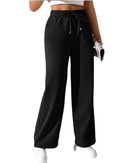 iknaa Women’s Regular Fit Black Trouser | Casual Wear Cotton Blend Solid Pant/Pajama For Ladies-picture-16