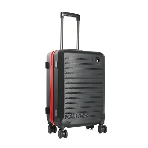 Image of Nautica Trolley Luggage Bag 20 inches - Lightweight | ABS Hardshell Material|Trolley with 4 Spinner Wheels and Resetable Combination Lock | Unisex | Small Cabin Trolley Bag for Men & Women, Black