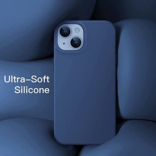 Image of NAFS Silicone Case Compatible with iPhone 14 | Camera Protect Microfiber Lining Cover | Case Cover for iPhone 14 (Blue)
