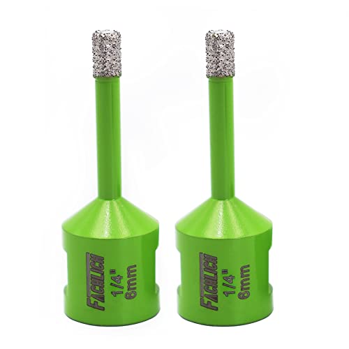 Image of Diamond Core Drill Bits 1 /4 inch Tile Hole Saw 6mm 2pcs for Porcelain Tile Granite Marble Masonry Brick