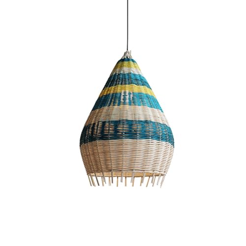 Suspension créative en bambou luminaire champêtre pour salon et cuisine