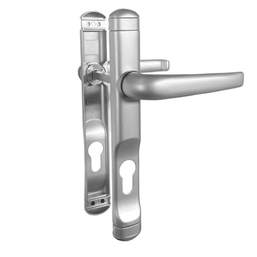 Sivenci - Juego de Manillas Para Exterior con Bocallave | Juego de Tirador con Bocallave Para Puerta | 225 x 29 x 48 mm | Color Plata