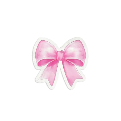 Paper Napkins Disposable Decorative Pink Bow Shaped Dinner/Lunch Napkins for Party Home Table Decor. 50PCS 3-Ply Folded 6.22 x 6.22 In.