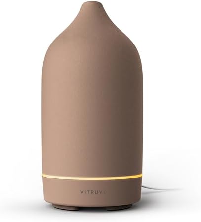 Vitruvi Stone Diffuser, Ceramic Ultrasonic Essential Oil Diffuser...