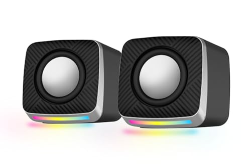 Alimentazione: 5V FLM SYSTEM CASSE ALTOPARLANTI PER PC GAMING RGB CONTROLLO VOLUME PER PC E LAPTOP USB