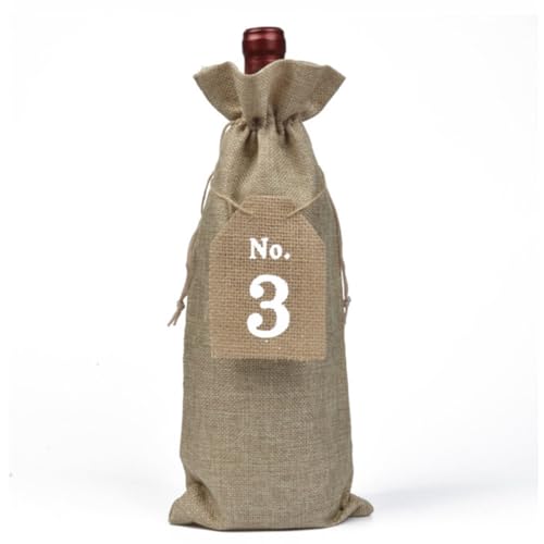Bolsas de vino de arpillera con cordón y etiquetas para botellas CHILDWEET ideal decoración boda 2