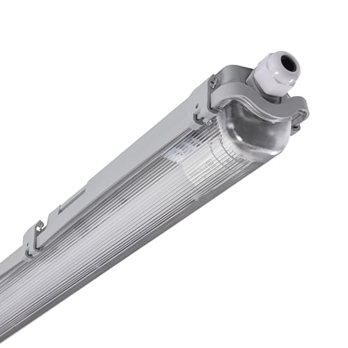 proventa LED Feuchtraumleuchte 18W 120 cm – IP65 – 2160 Lumen neutralweiß 4000K – Perfekt für Werkstatt, Keller, Carport und Bad - Steckklemme - Kabelverschraubung bis NYM-J 3x2,5mm²