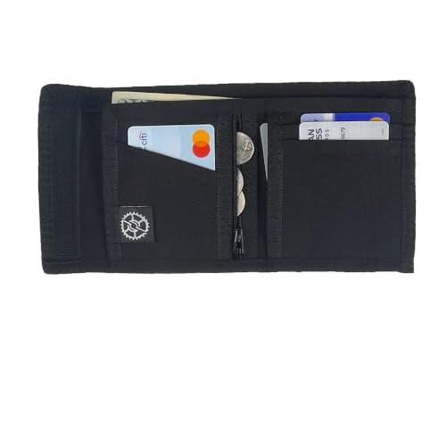 Image of Sprocket Nylon Bifold Wallet with Zippered Coin Pocket (Black)
