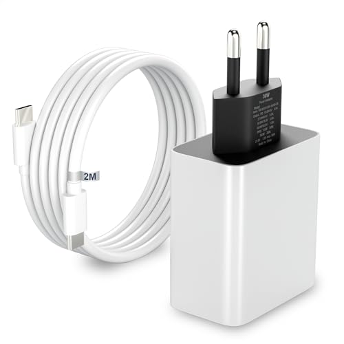 Cargador 30W USB-C Carga Rápida,Compatible con Google Pixel 8, Pro8, 6a, 7a, 7Pro, 7 Pixel, 6Pro, 6, 5a, 5, 4a, 4XL, 3a, 3XL, 2XL, Cargador Tipo C con Cable USB C 2M