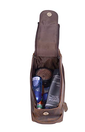 KOMALC-Premium-Buffalo-Leather-Unisex-Toiletry-Bag-Travel-Dopp-Kit