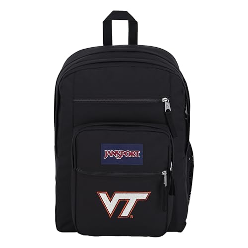 JanSport NCAA Officially Licensed Backpack, Virginia Tech Hokies, Big Student with Padded 15-Inch Laptop Sleeve, 2 Compartment Computer Bag with Bottle Pocket & Haul Handle, Book Rucksack, Black - image 1