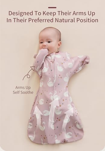 Image of insular Baby Transitional Swaddle with 2-Way Zipper Newborn Sleep Sack Arms Up Infant Sleeping Bag Wearable Blanket, Dachshund Dog, 0-3 Month