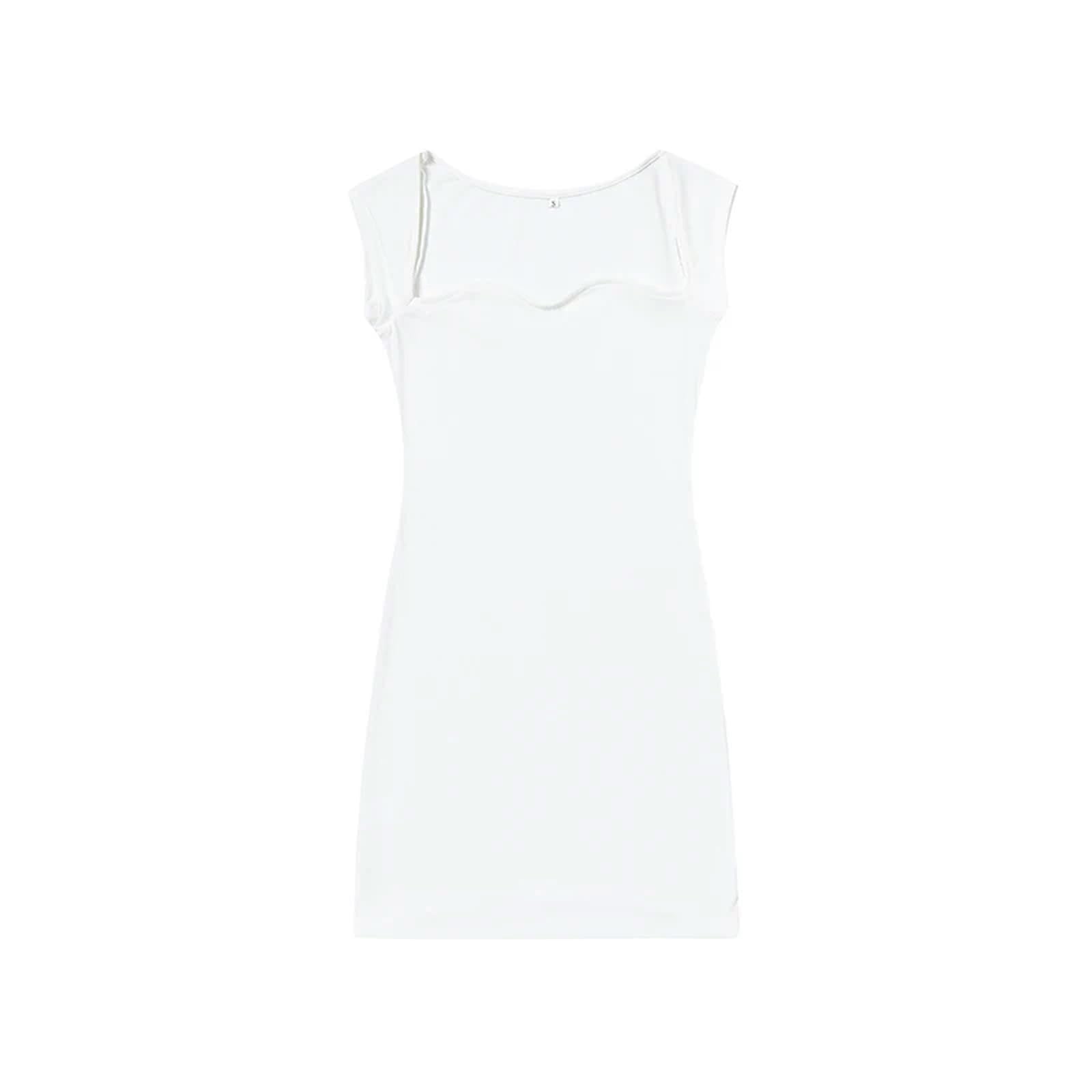 Robe courte en tricot blanc premium avec jupe portefeuille élégante