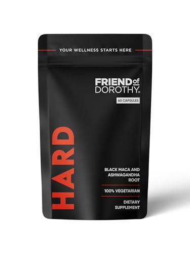 FRIEND OF DOROTHY - Hard Supplement for Men - Black Maca & Ashwagandha Root - Natural Performance Support - Enhances Energy, Vitality, Hormonal Balance - (60 Capsules/Pouch)