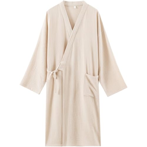 Kimono yukata transpirable de algodón para evitar el calor al dormir 2