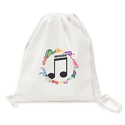 Sac en tissu pliable notes de musique pour légumes et fruits noir