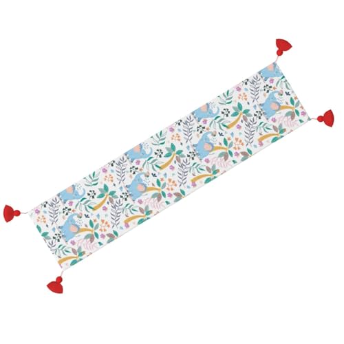 Chemin de table de Noël avec pompon lavable intérieur extérieur - 3