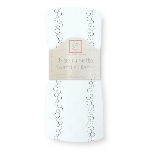 Image of SwaddleDesigns Marquisette Receiving Swaddle Blanket for Baby Boys & Girls, Soft Premium Cotton Muslin, Best Shower Gift, Soft Blue Champagne