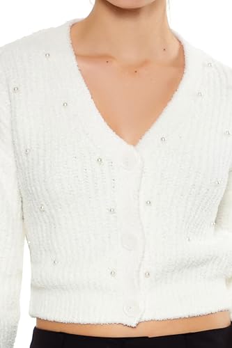 Forever 21 Women's Faux Pearl Cardigan Sweater3
