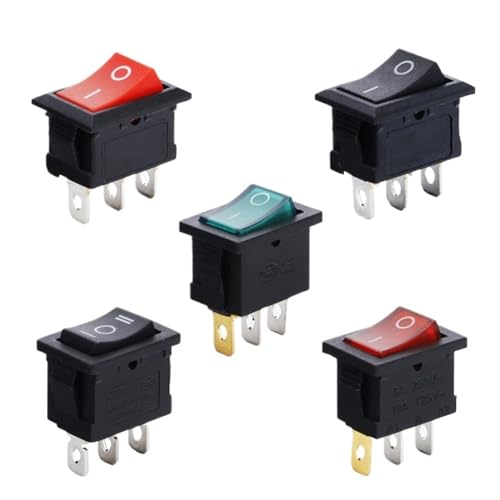 Interrupteur à bascule KCD1-102 3 broches AC 10A bouton 15x21mm