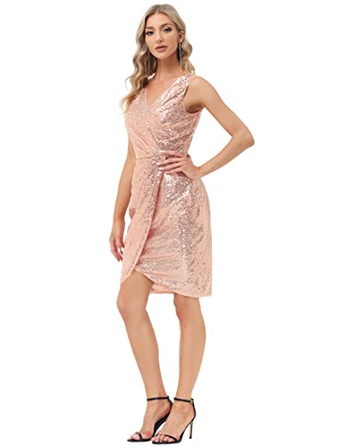 Grace Karin Party Dreses For Women Sexy Elegant Sparkle Glitter Sequin Dresses Rose Gold M #TOP3