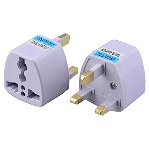 NIKJEBDF Plug Adapter Converter to UK 3 Pin Plug -Travel Plug US/EU/CHINA/Australia to UK Plug Adapter, Euro/American to British Converter 2 Pin to 3 Pin Plug Adapter for Shaver/Toothbrush,Laptop Cover