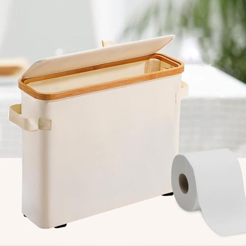 Panier de rangement pour papier toilette avec couvercle discret pour WC et camping-car - 3