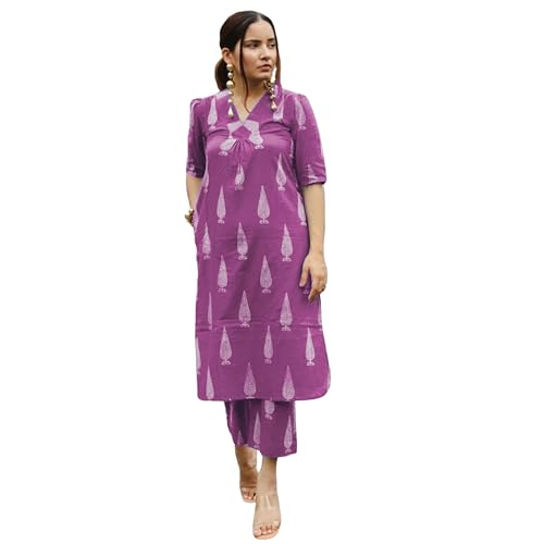 Image of SHIENZY Cotton Blend Kurta Set for Women