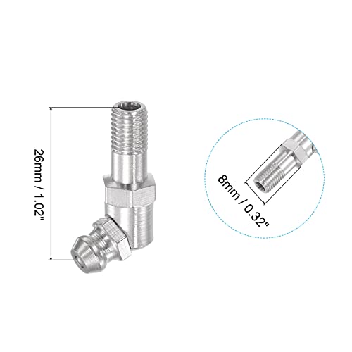 Image of uxcell Metric Nickel Plated Brass Straight Grease Fitting M6 x 0.75mm Thread Hydraulic Lengthened Grease Fitting Accessories