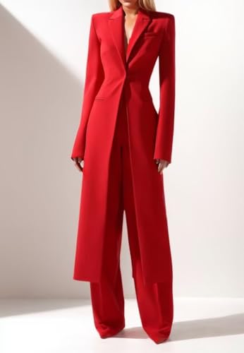 Business Womens Suit Luxury Office Work 2 Piece Tuxedos Street Shoot Long Blazer Pants Slim Fit Suits for Women2