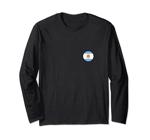 Flag Argentina Long Sleeve T-Shirt, Black
