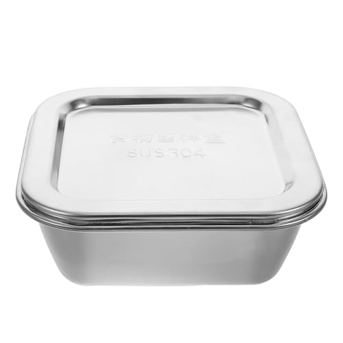 Happyyami 大容量ステンレス製保存容器 密閉蓋付き 冷蔵庫整理用 多機能食材保?ボックス 家用フードストレージ 耐久性高く再利用可能