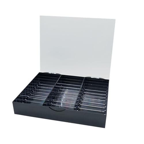 Shamiina ネイルアート収納ボックス フェイクネイルチップ収納ケース 30セルオーガナイザー コスメケース 透明蓋付き ネイルサロン 家庭用, 黒