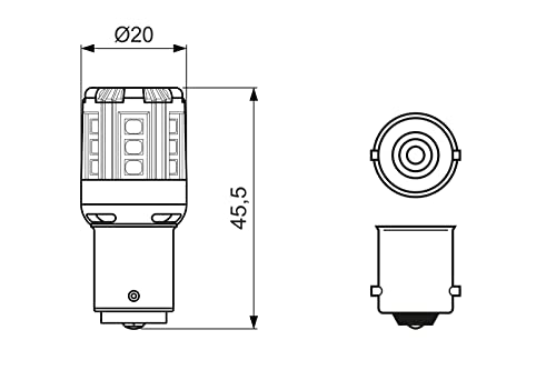 Bosch P21W LED Retrofit Lámparas para vehículos, 12 V 1 W BA15s, Lámparas x2