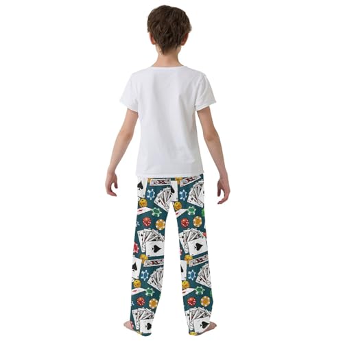 ZZKKO Poker Chips Dice Playing Cards Boys Pants for Kids Jogger Pants with Pockets S-XL3