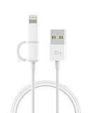 [3.3ft] ZMI 2-in-1 Lightning and Micro-USB Combo Cable for iOS and Android,1 m, MFi Certified Charging and Data Sync for iPhone, iPad, iPod, and More