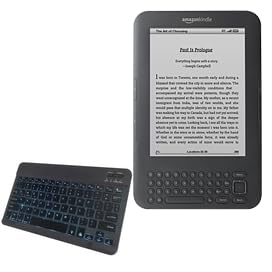 BoxWave Keyboard Compatible with Kindle (3rd Gen 2010) - SlimKeys Bluetooth Keyboard - with Backlight, Portable Slim LED 7 Colors - Jet Black