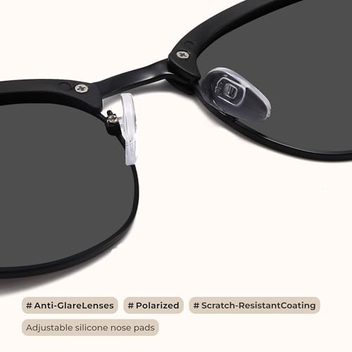 livho Rimless Trendy Polarized Sunglasses Men Women, Retro Sun Glasses for Men Women 2025, Semi Rimless UV Protection Shades3